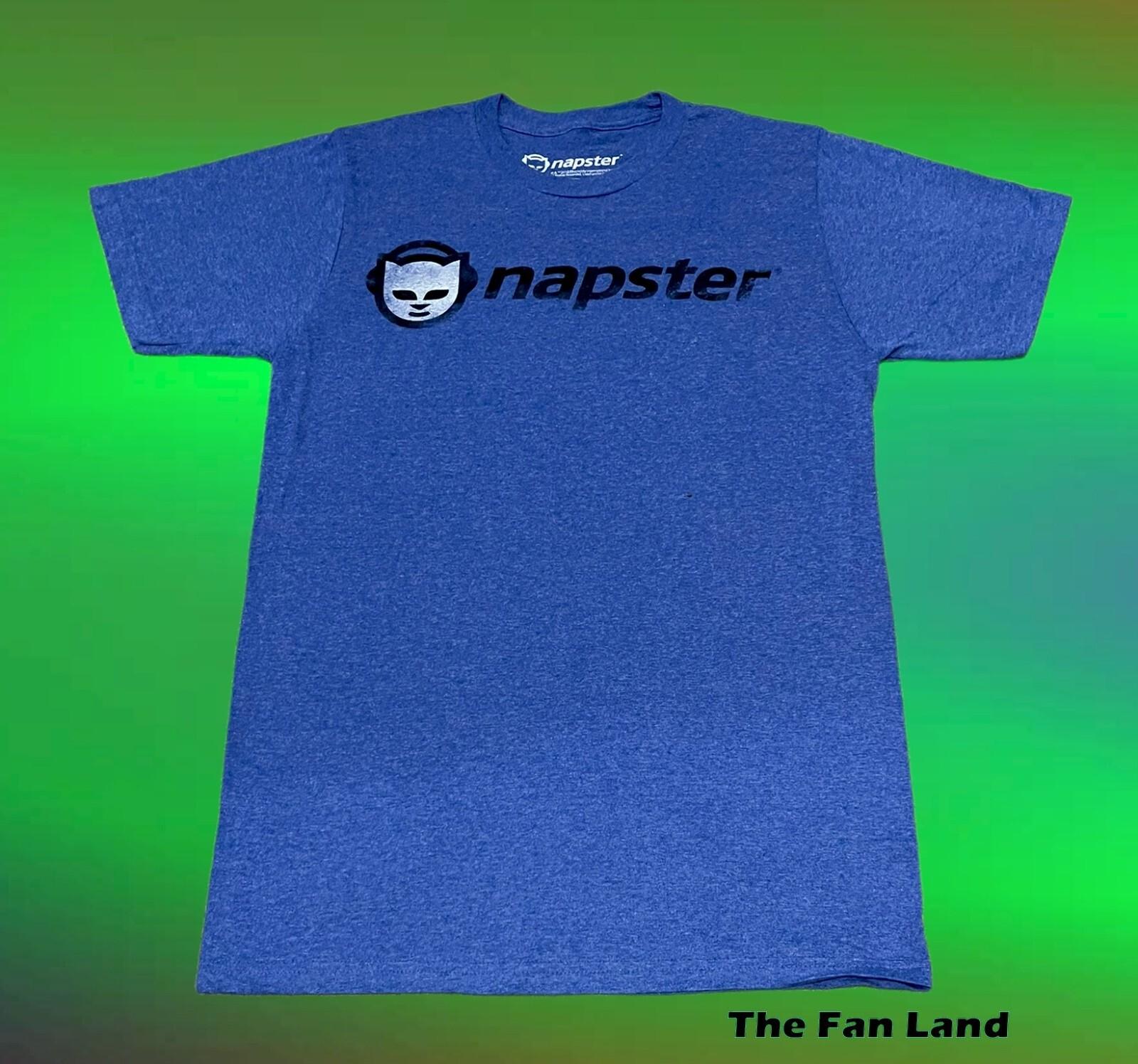New Napster Music Logo Streaming Service 1999 Blue Mens Vintage Concert T-shirt S разноцветный