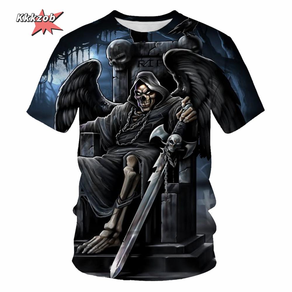 Skull Beer 3D Printed Gothic Horror Skull Men's Printed T-Shirt Party Street Casual T-Shirt Short Sleeve Round Neck Shirt Tops