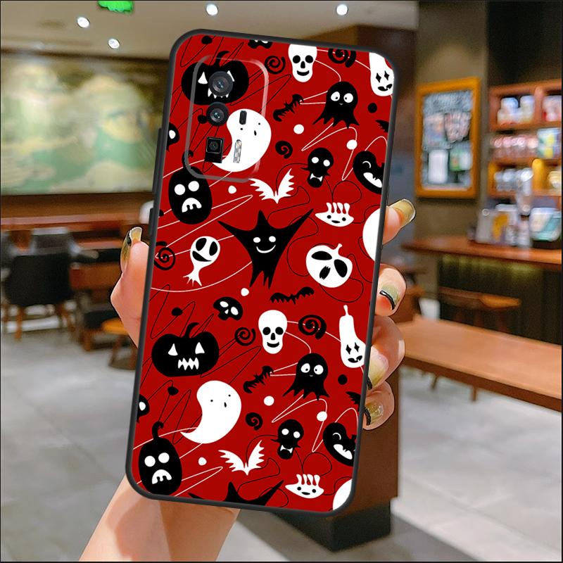 

Cute Halloween Ghost Bat Case For Xiaomi 15 14 13 Ultra 11T 12T 13T 14T Pro POCO X7 Pro X3 X5 X6 M6 F5 F6 Pro Cover POCO X6 Pro