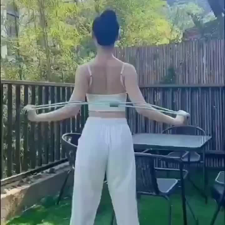 8-Shaped Elastic Resistance Band with Foam Handles - Fitness Tension Bands for Abdomen, Waist, Arms, Legs - Beginner-Friendly Stretching Exercises