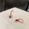 ARTRIA Ruby Simple E One-Touch Mini Me Square Earrings JTOERIN0010EMF
