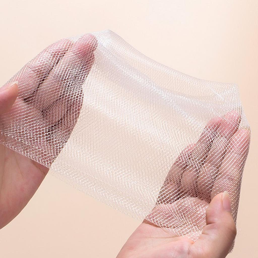 Gentle Facial Cleansing Net For Soap Bars Creates Rich Lather Quickly Soft PE Mesh With Hanging Rope For Bathroom Storage
