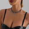 Fashionable Sturdy Glass Crystals Crosses Necklace Featuring Stylish Rhinestones Designs On Elegant Snake Chain