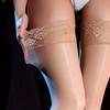 8D Oil Glossy Lace Thigh High Long Socks Reflective Shiny Elasticity Anti-Slip Over Knee Fishnet Stockings for Women