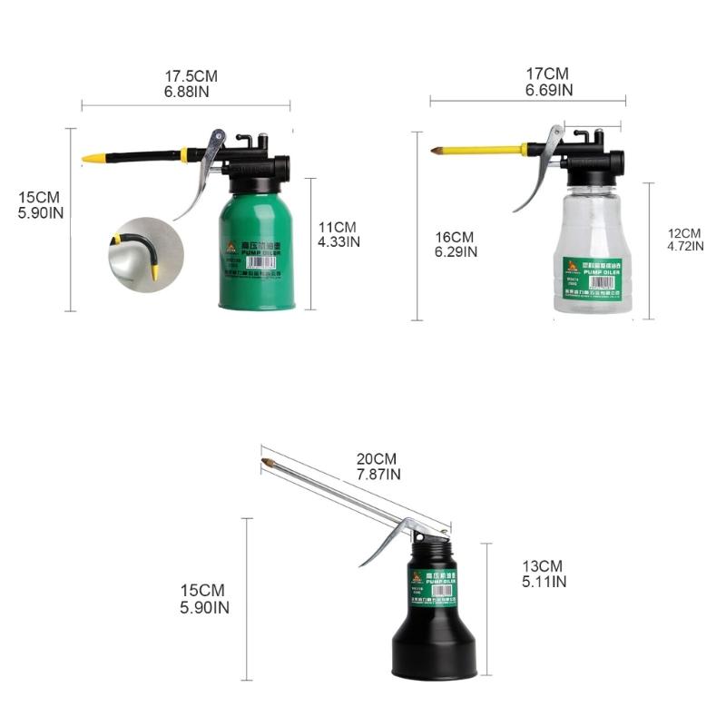 High Pressure Thumb Pump Oiler with Long Nozzle Oil Pot Spray Can Lubrication Oil Can Bottle for Lubricating Airbrush