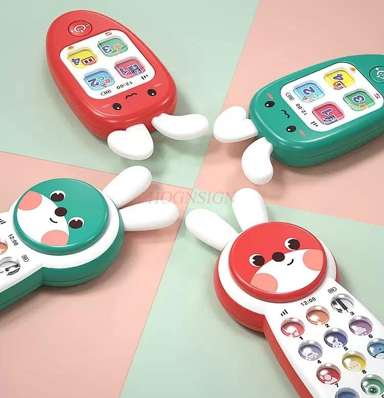 Baby-Handy-Spielzeug zum Beißen für Mädchen, Jungen, Kinder, Musik, 1-jähriges Baby, Früherziehung und Puzzle, Simulationshandy