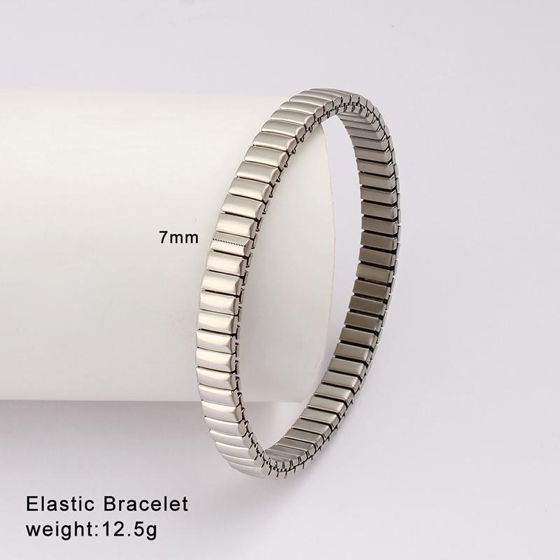 

Stainless Steel Stretch Bangles For Men Simple Imitation Strap Bracelet Trendy Party Women Jewelry Accessories as the picture