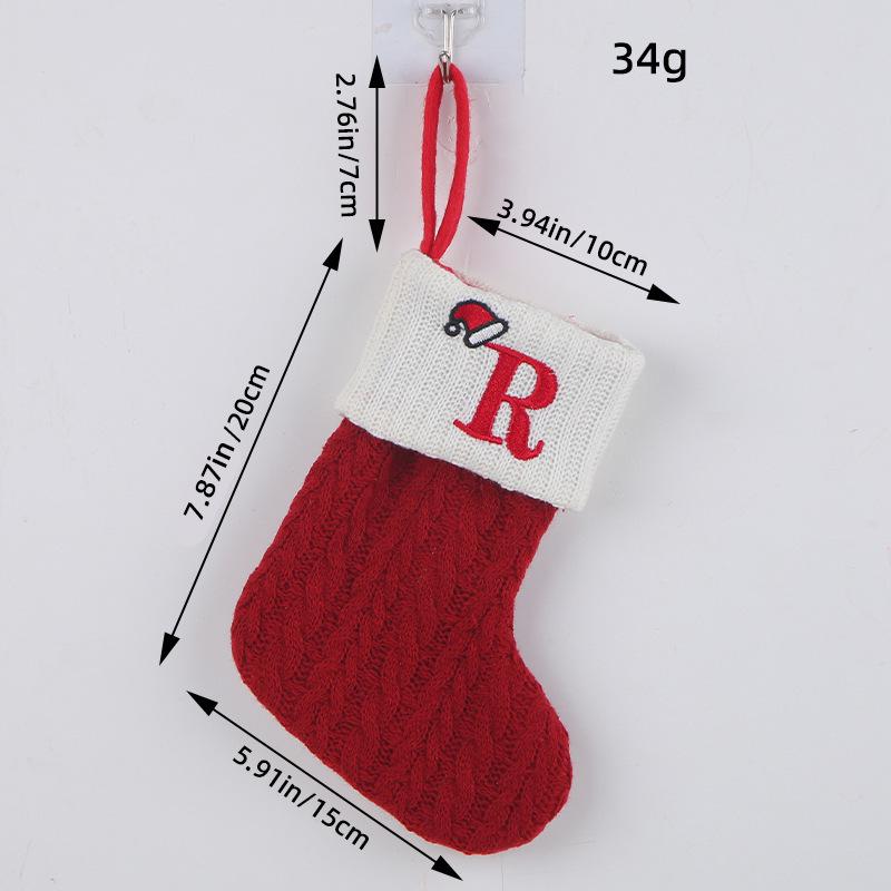 Classic Red Wool Knitted Christmas Stocking - Festive Hanging Decoration
