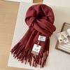 2025 Solid Color Thick Cashmere Winter Warm Women Scarf Large Blanket Pashmina Shawl Wraps Bufanda Female Tassel Foulard