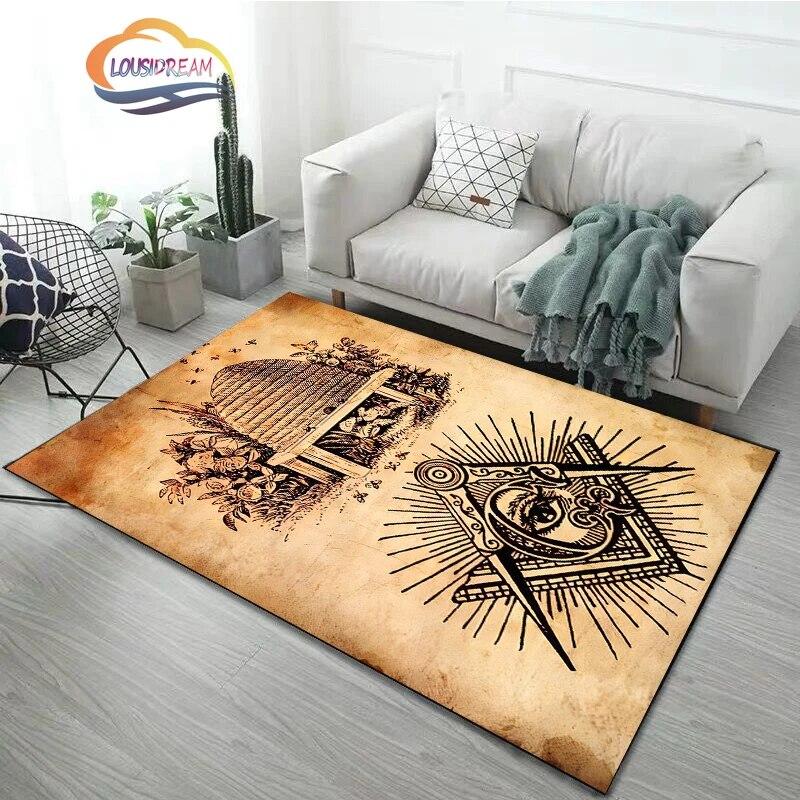 Νεότερο μοδάτο χαλί Freemasonry Χαλί Μασονικό μαλακό χαλάκι πόρτας Χαλιά κρεβατοκάμαρας Freemason Σαλόνι Πόρτα Δάπεδο Χωλ Χαλάκι Χαλάκι γιόγκα