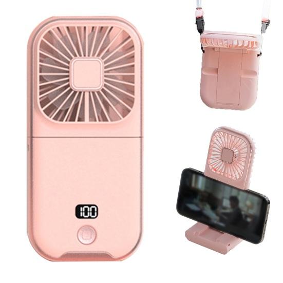

Yousheng Handheld Fan with LED Digital Screen 3-Speed Settings Low Noise Emergency Backup Power Quiet USB Rechargeable Personal Fan