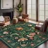 Green Retro American Living Room Floor Mat High Touch Flowers Balcony Dining Room Bedroom Bed Full Of Carpeted Home Decor