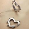 Stainless Steel Silver Color Spike Rivet Heart Hoop Earrings For Women Men Punk Metal Geometric Piercing Ear Buckle Jewelry