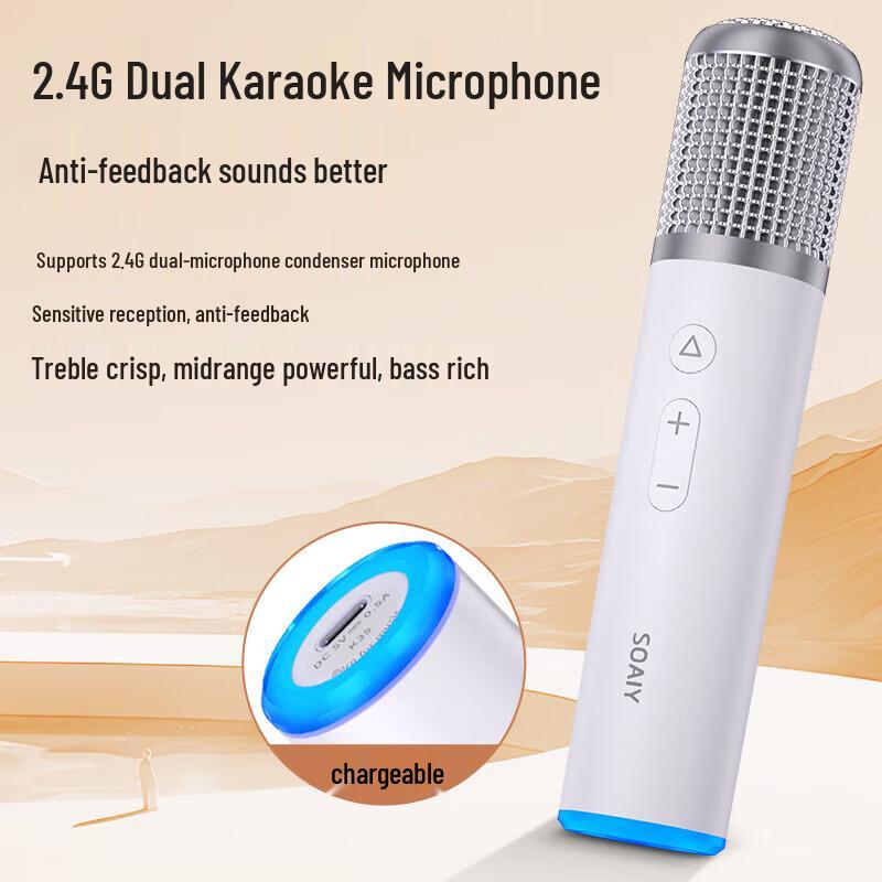 Soai SSK02 AI Karaoke Speaker with Dual Microphones