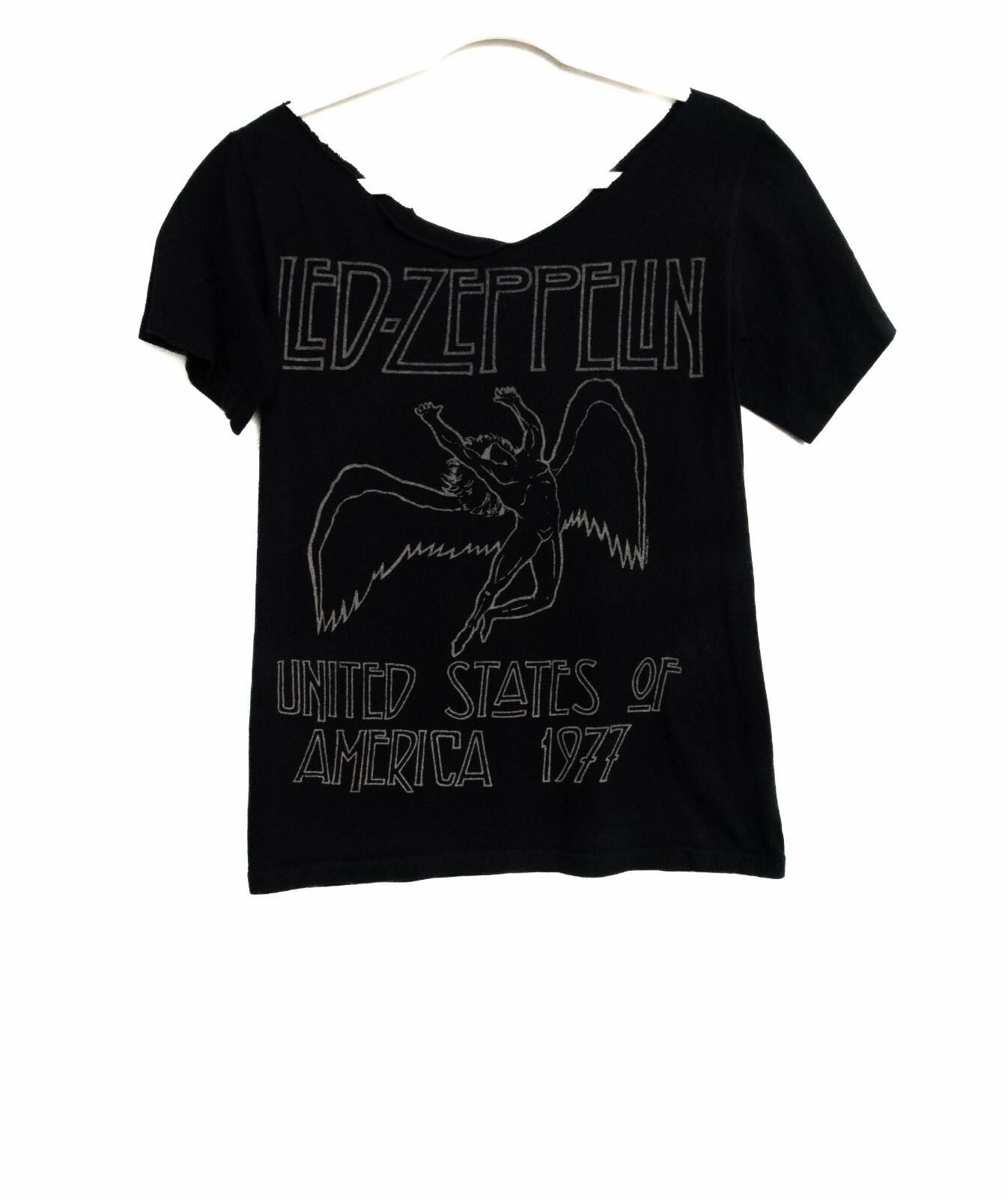 Led Zeppelin United States Of America 1977 Mens Black T-Shirt Round Neck M XXXL