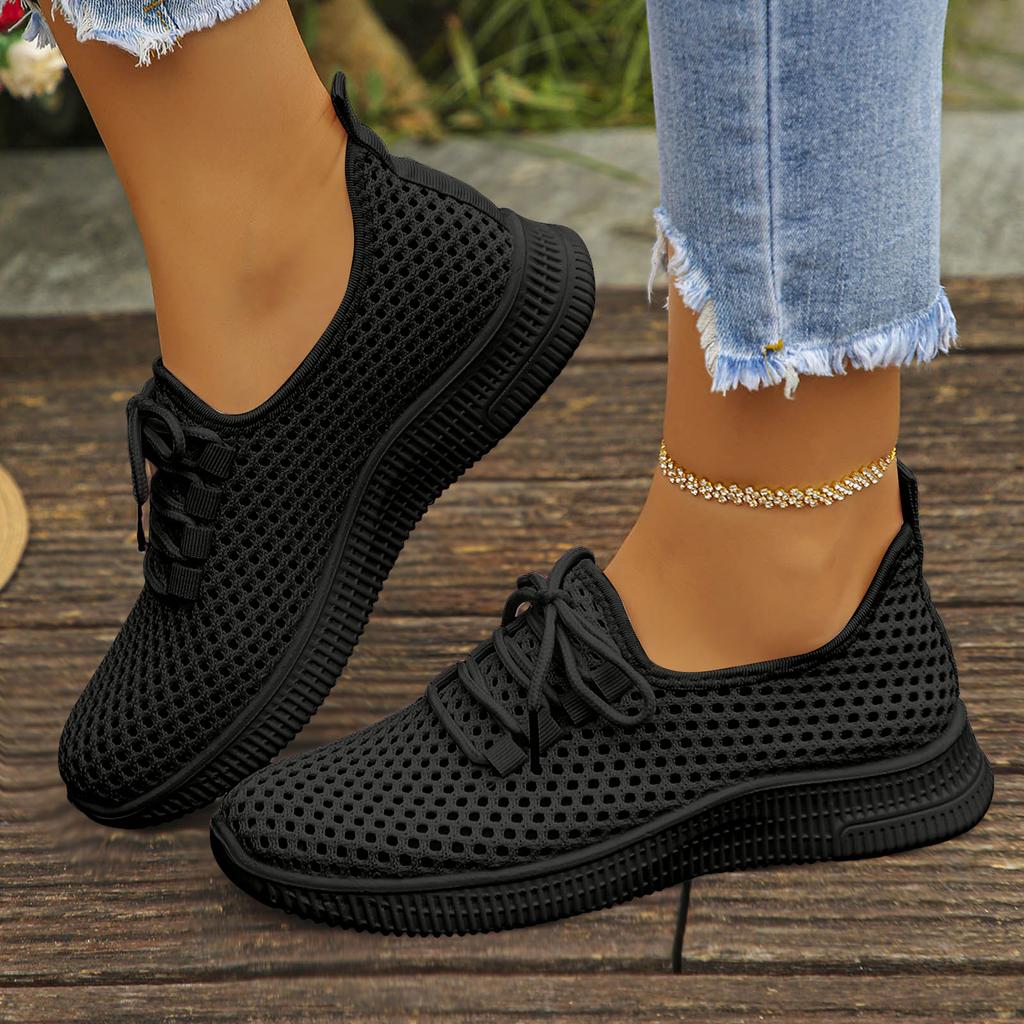 Women's Mesh Lace Up Lightweight Running Shoes Stylish Casual Soft Soled And Outdoor Sports Shoes Women's Sneaker Boots