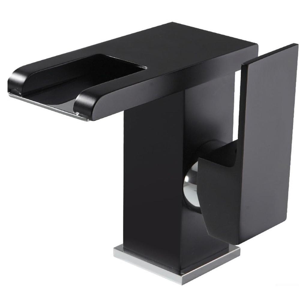LED Bathroom Faucet Waterfall Single Handle 1 Hole Deck Mount Cold Hot Mixer Tap