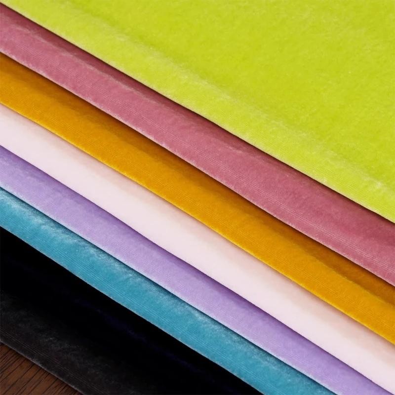 Einfarbiges Hochwertiges Seidenvelours-Stoff für DIY Nähen Kleid Cheongsam Oberteil Rock Weitbeinige Hosen Bekleidungsstoff
