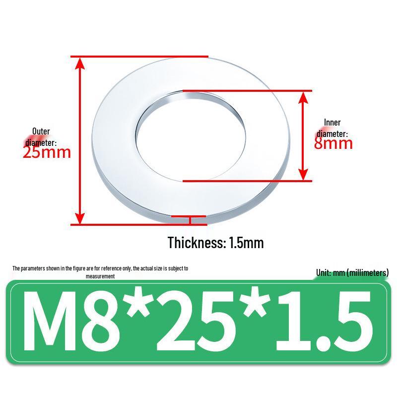 Extra Large Galvanized Metal Flat Washers - Sizes M1.6 to M14