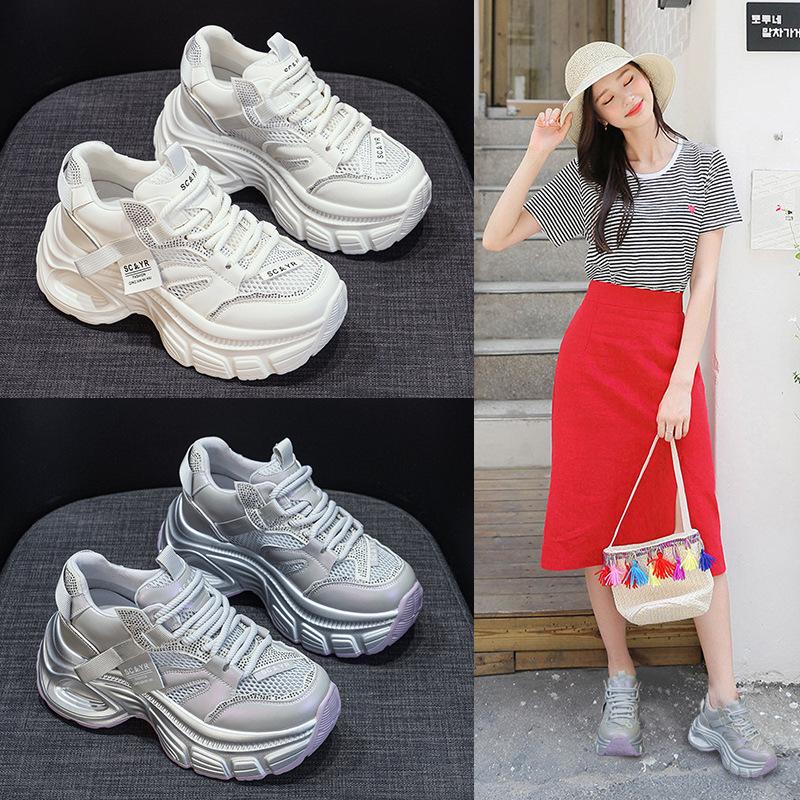 Dad Shoes Women's Summer 2025 New Internet Celebrity Fashion Inner Heightening Platform Soft Sole Muffin Sports and Leisure Women's Shoes