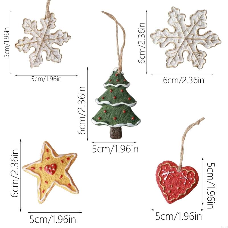 62KD Christmas Snowflake Star Heart Refrigerator Sticker Christmas Decoration Accessories Hanging Pendant