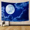 Night Sky Moon Wall Hanging Tapestry Star Tapestry Psychedelic Black and White Tapestry Wall Hanging Suitable for Home