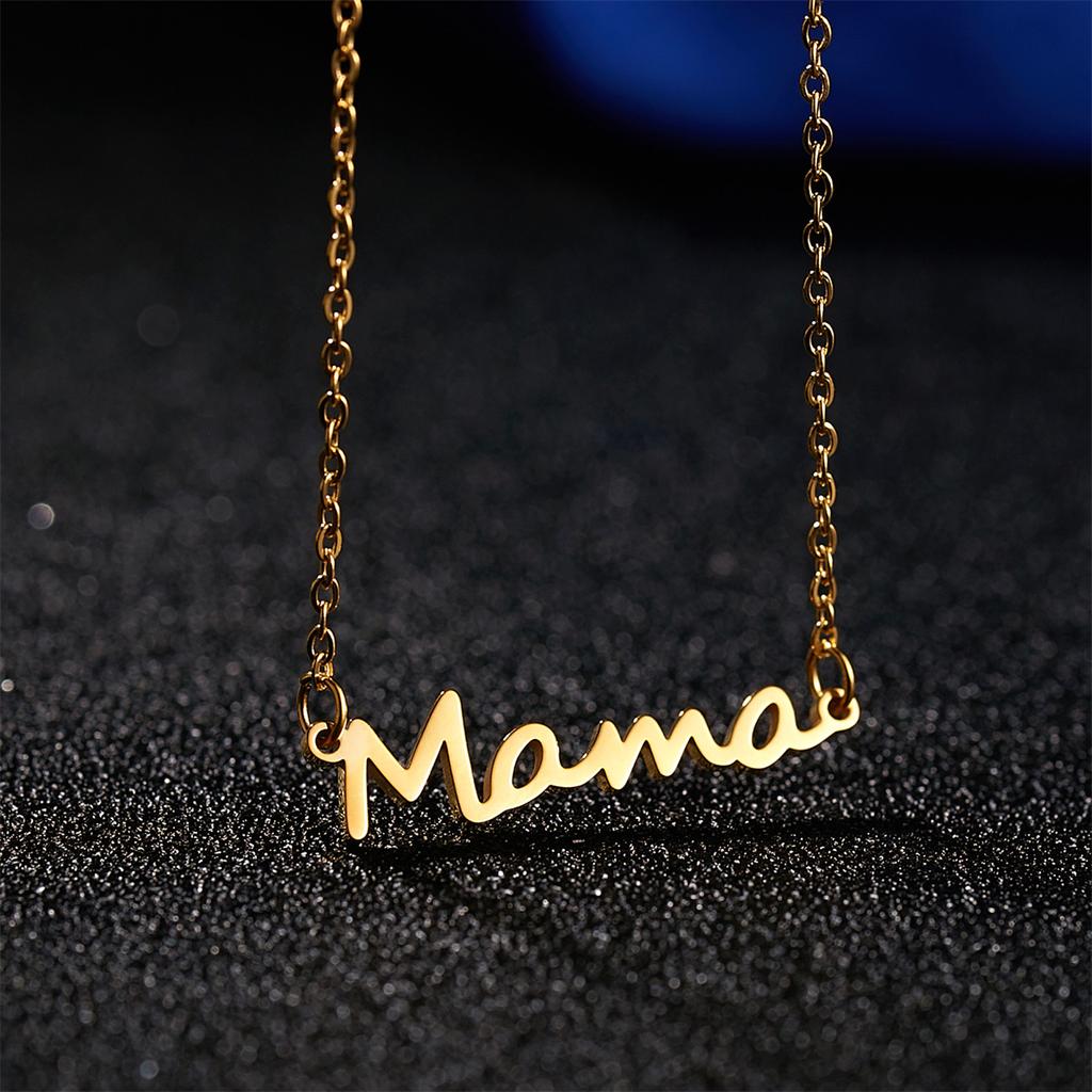 Mother's Day Mama Letter Pendant Necklace For Women Simple Love Mom Clavicle Chain Personality Mama Choker Family Party Jewelry
