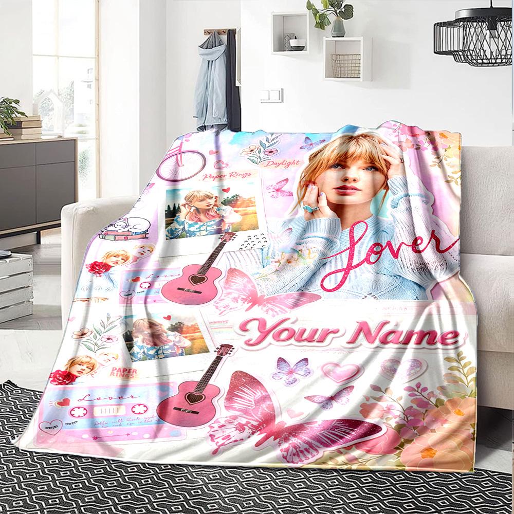 Name Custom Swift Print Flannel Blanket High Quality Warm Comfortable Cover for All Seasons Perfect for Gifts Home Decor