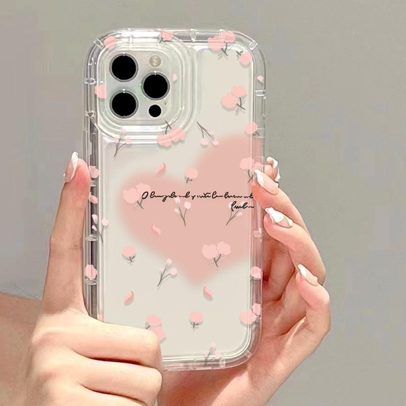 Transparent Phone Case For Samsung S25 Ultra Galaxy S24 Plus S23 S22 S21 S20 FE Shockproof Soft TPU Silicone Flower Funda Cover