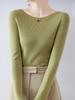 Women's Slim Fit Solid Color One-Shoulder Wool Sweater for Autumn/Winter