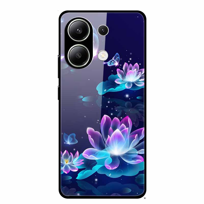 Glass Back Cover For Xiaomi Redmi Note 13 Case Note13 Pro Coque Hard Tempered Glass Case For Redmi Note 13 Pro Case Soft Bumper