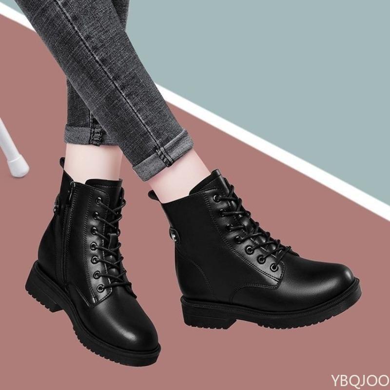 Women's autumn winter new black thick soled short boots versatile simple comfortable daily casual wear-resistant women's boots