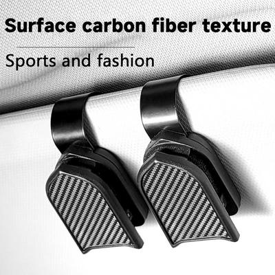 Sonnenbrillen Visier Clip Universal Karbonfaser Texturiert Multifunktionaler Organizer Auto Brillenhalter Für Geld Schlüssel Reisen