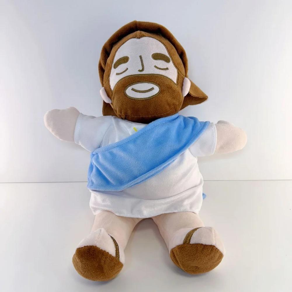

Hot Maria Children Music Soothing Breathing Doll Jesus Plush Toys Kids Sleep Companion Toy Sound and Light Dolls Christmas Gifts
