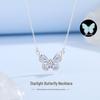 Tichia Starlight Luminous Purple Enamel Butterfly Necklace for Women - S925 Sterling Silver