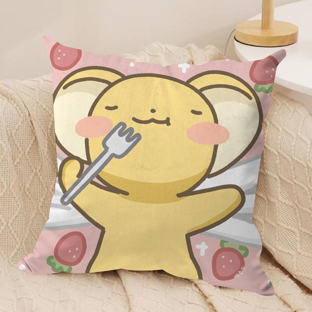 Anime CCardcaptor SSakura Kissenbezug Seidiger Kurzer Plüsch Versteckter Reißverschluss Staubdicht Sofa Kissenbezug Für Heimdekoration