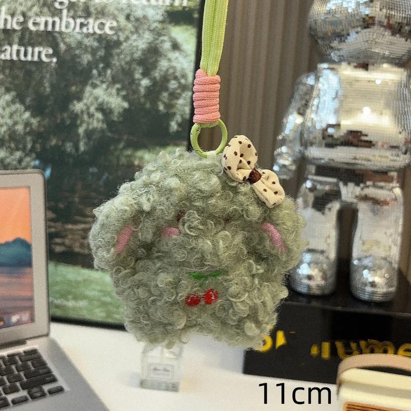 Cat Plush Keychain Soft Touch Embroidered Cat Face Adorable Small Pendant for School Bag Decor for Students