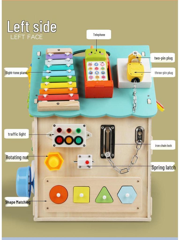 Montessori Busy House Treasure Box: Early Education & Puzzle Unlock for Intellectual Development in Boys and Girls