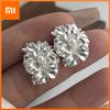 925 Sterling Silver Vintage Earrings For Women Trendy Simple Gold Flower Pearl Earring Jewelry Prevent Allergy Party Accessories