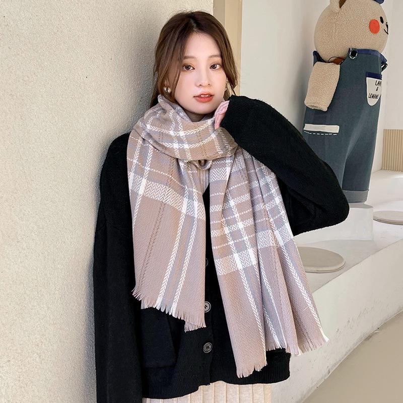 Imitation Cashmere Scarf Women's 2025 New Sweet Warm Medium and Long Scarf Autumn and Winter Shawl Scarf