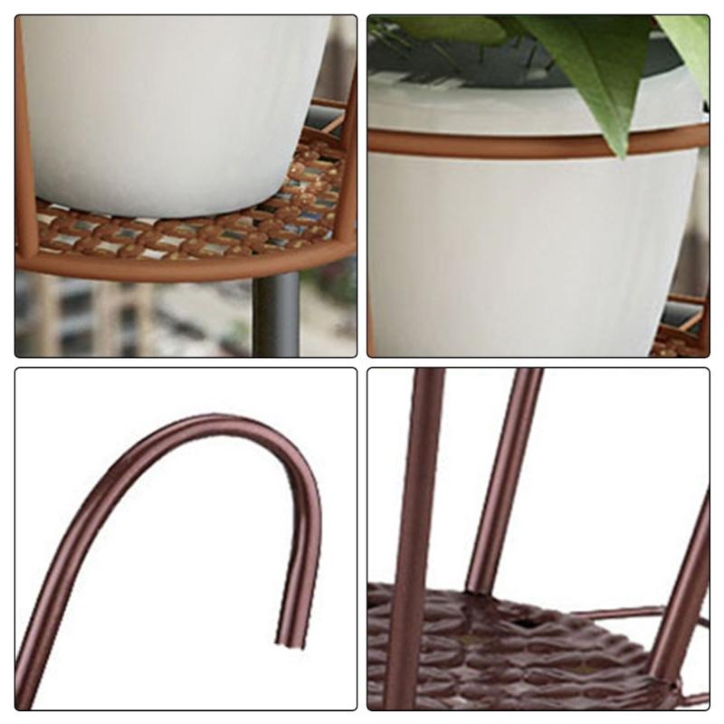 Decorative Industrial Flower Pot Organizer Hanging Iron Shelf Vertical Garden Display Wall Mounted Herb Planter Rack