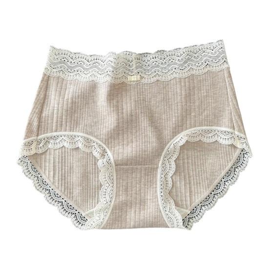 Cotton Underwear for Women Soft Breathable Cheeky Bikini Panties Ladies Sexy Lace Mid Rise
