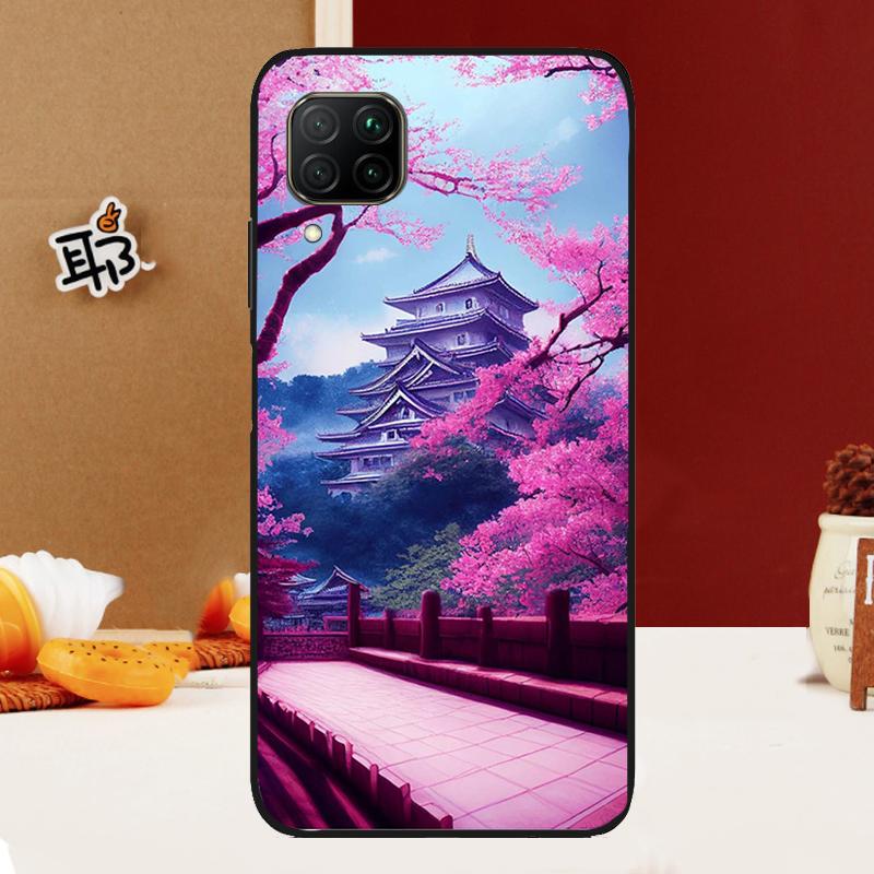 Japanese Art Temple Sakura For Huawei Nova Y70 Y91 Y90 Y60 Y61 Y72 Y73 3i 7i 8i 11i 12i 9 10 SE P20 P30 P40 Lite Case