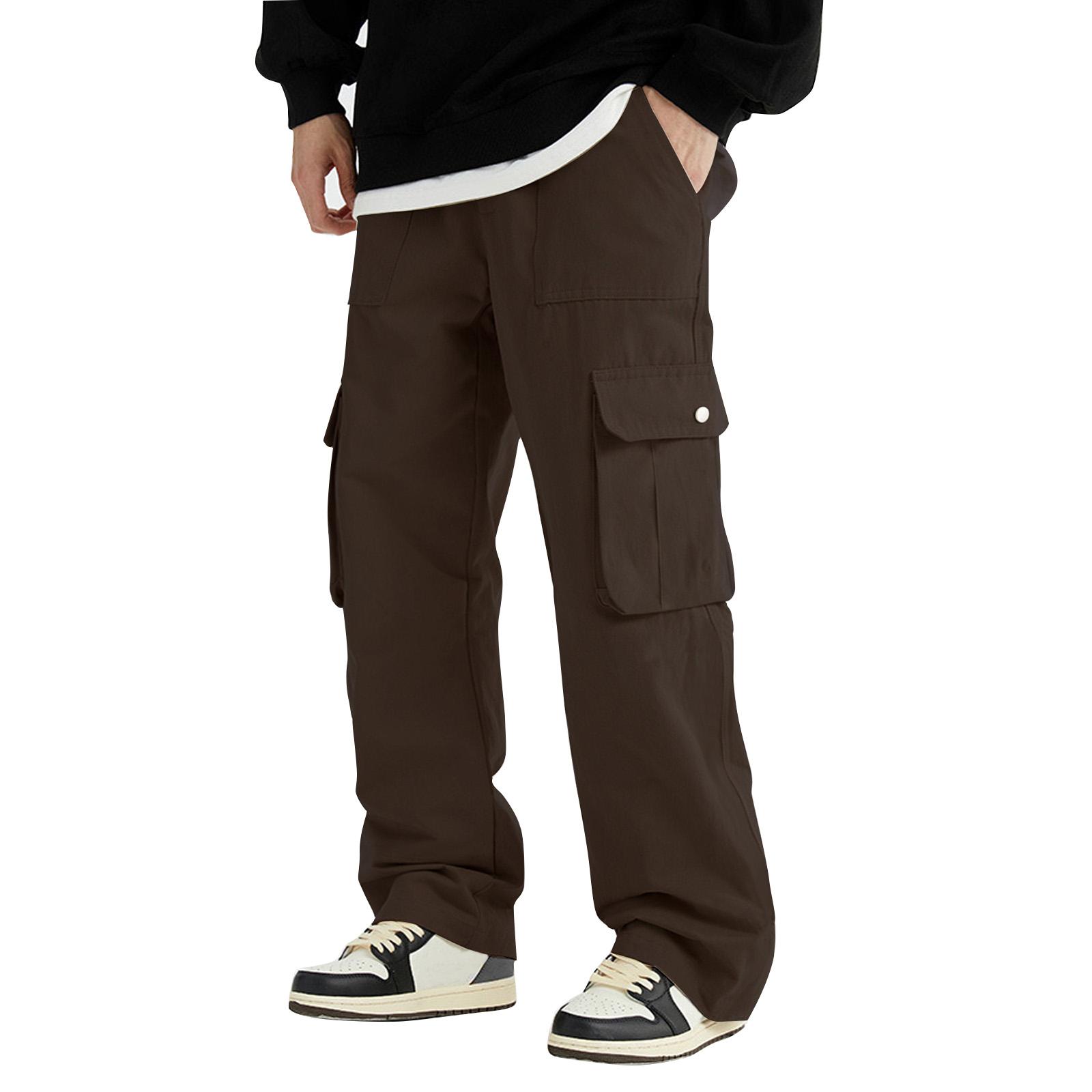 

Men s Solid Color Loose Wide-Leg Straight Trousers Men s Casual Fashion Overalls XL