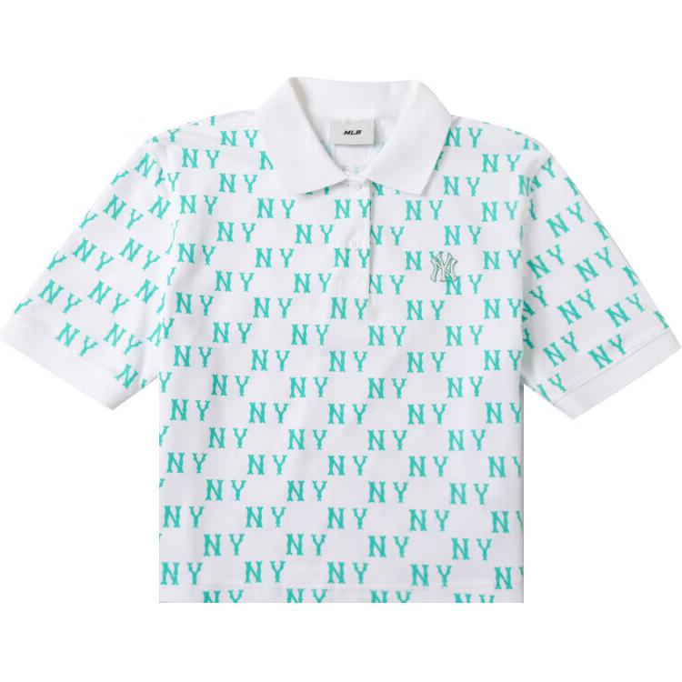 New MLB New York Yankees Polo Shirt Women's Ecru 3FPQM0143-50WHS