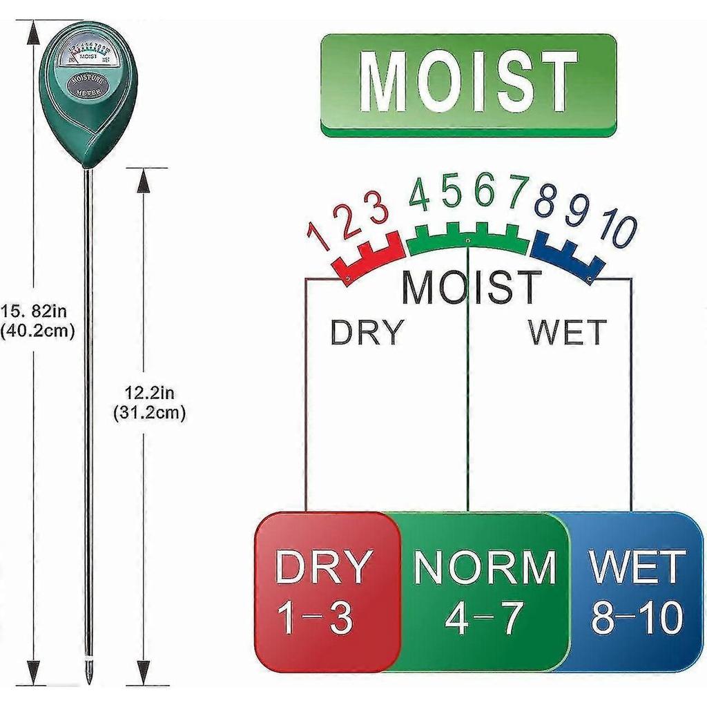 Xlux Misuratore di Umidità del Suolo Sonda Lunga Sensore Monitor Acqua per Piante da Interno Esterno Uso in Giardinaggio e Agricoltura