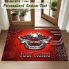 Crystal Velvet Square Rug Custom NameHarley-Davidson Pattern Non Slip Home Floor Decor Rug