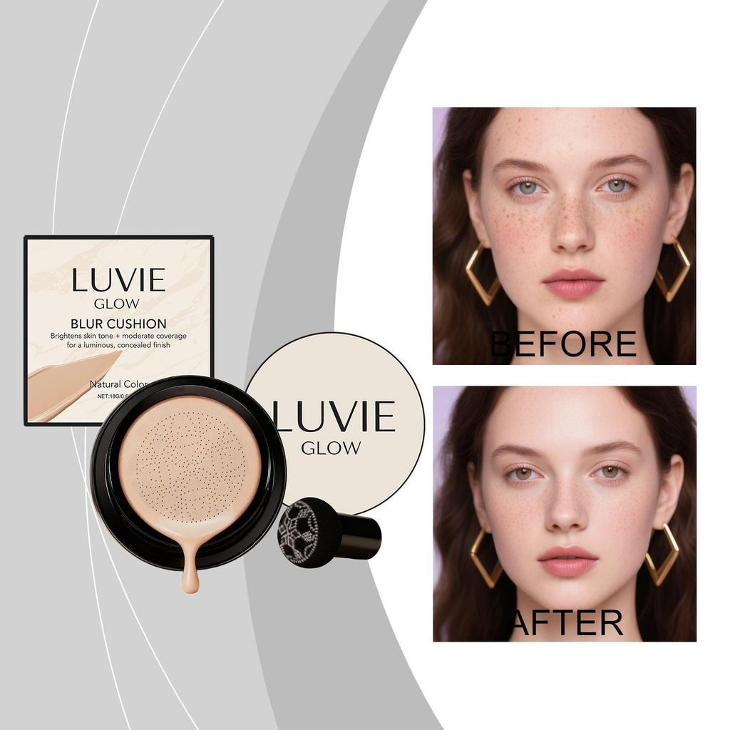 Helle und makellose Cushion-Creme, die eine natürliche Deckkraft mit einer transparenten Basis bietet.