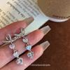 Bow love zircon stud earrings women's light luxury niche design high-end ear clips mosquito coil disc earrings without earholes