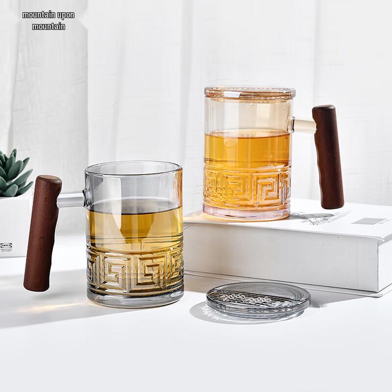 Mountain Series Wood Handle Glass Cup